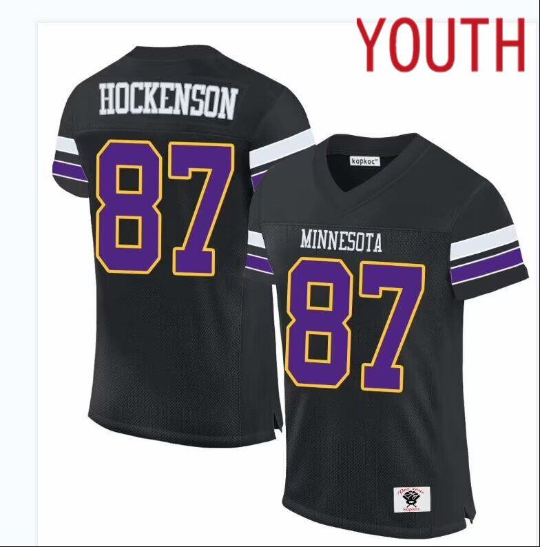 Youth Minnesota Vikings #87 Hockenson Nike black limited NFL throwback Jersey->women nfl jersey->Women Jersey